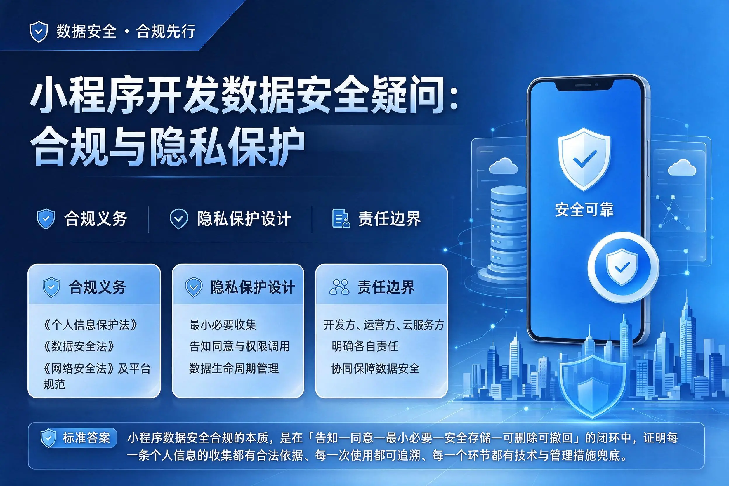 无锡小程序开发数据安全疑问：合规与隐私保护