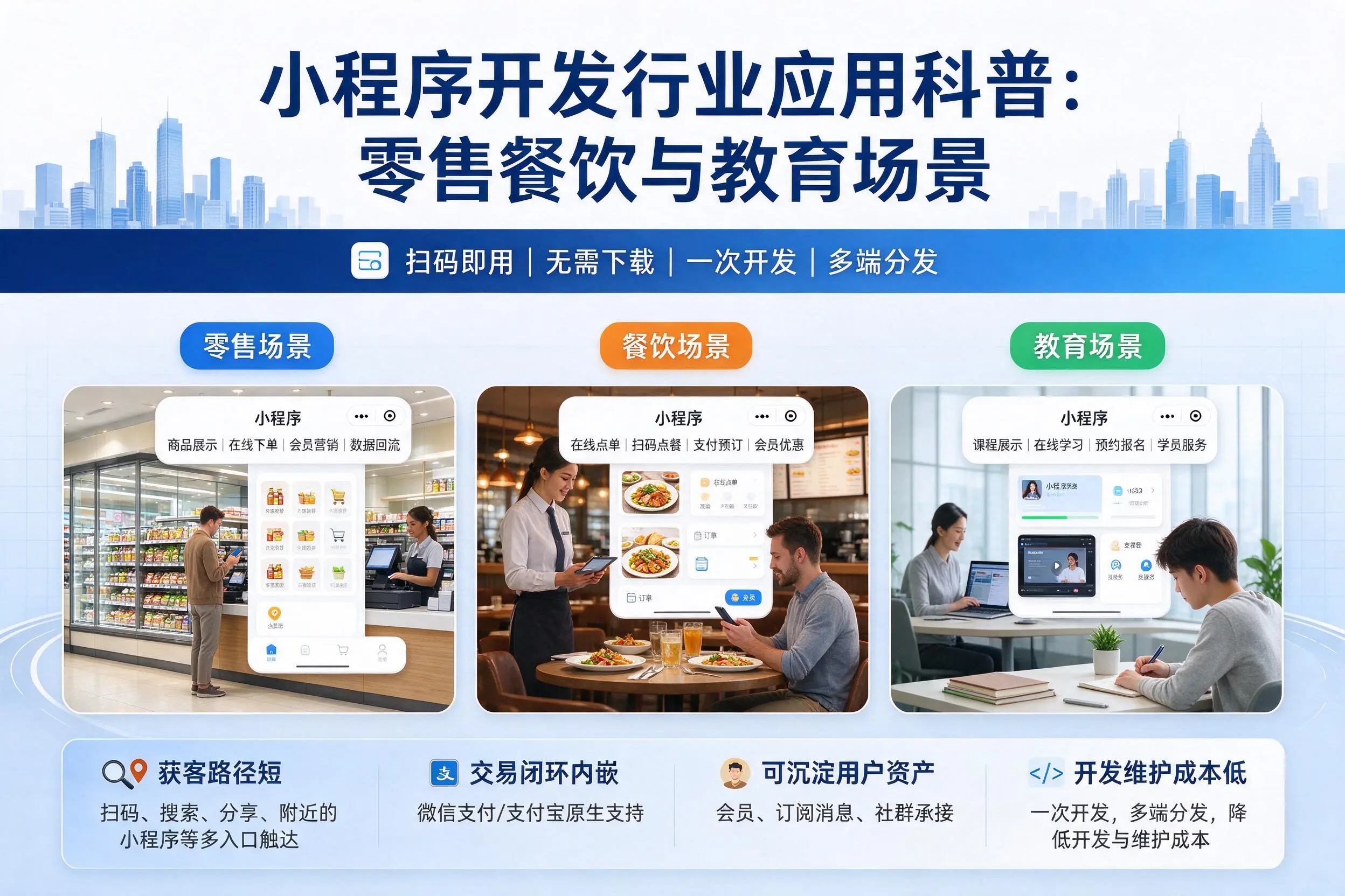 无锡小程序开发行业应用科普：零售餐饮与教育场景