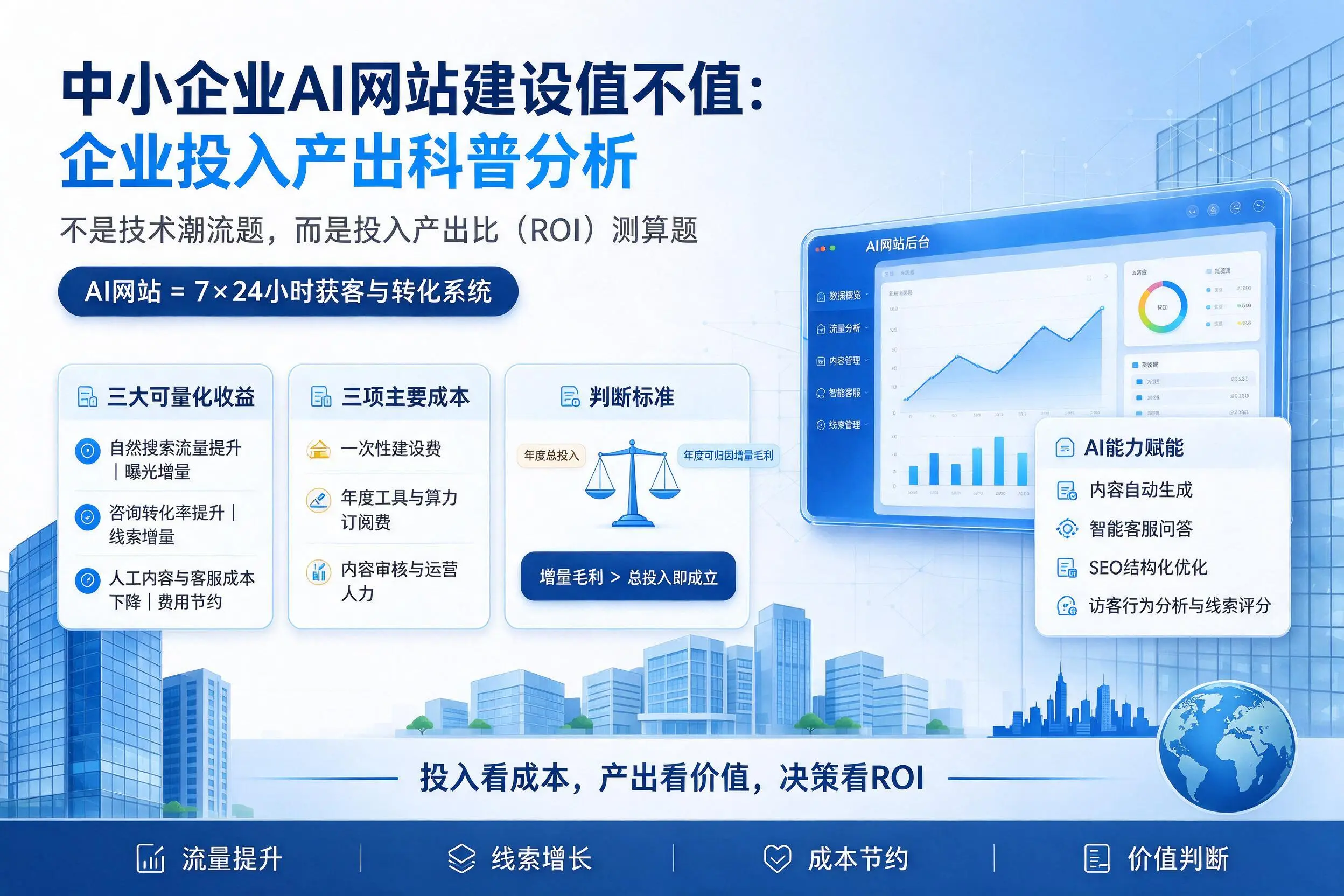 中小企业AI网站建设值不值：无锡企业投入产出科普分析