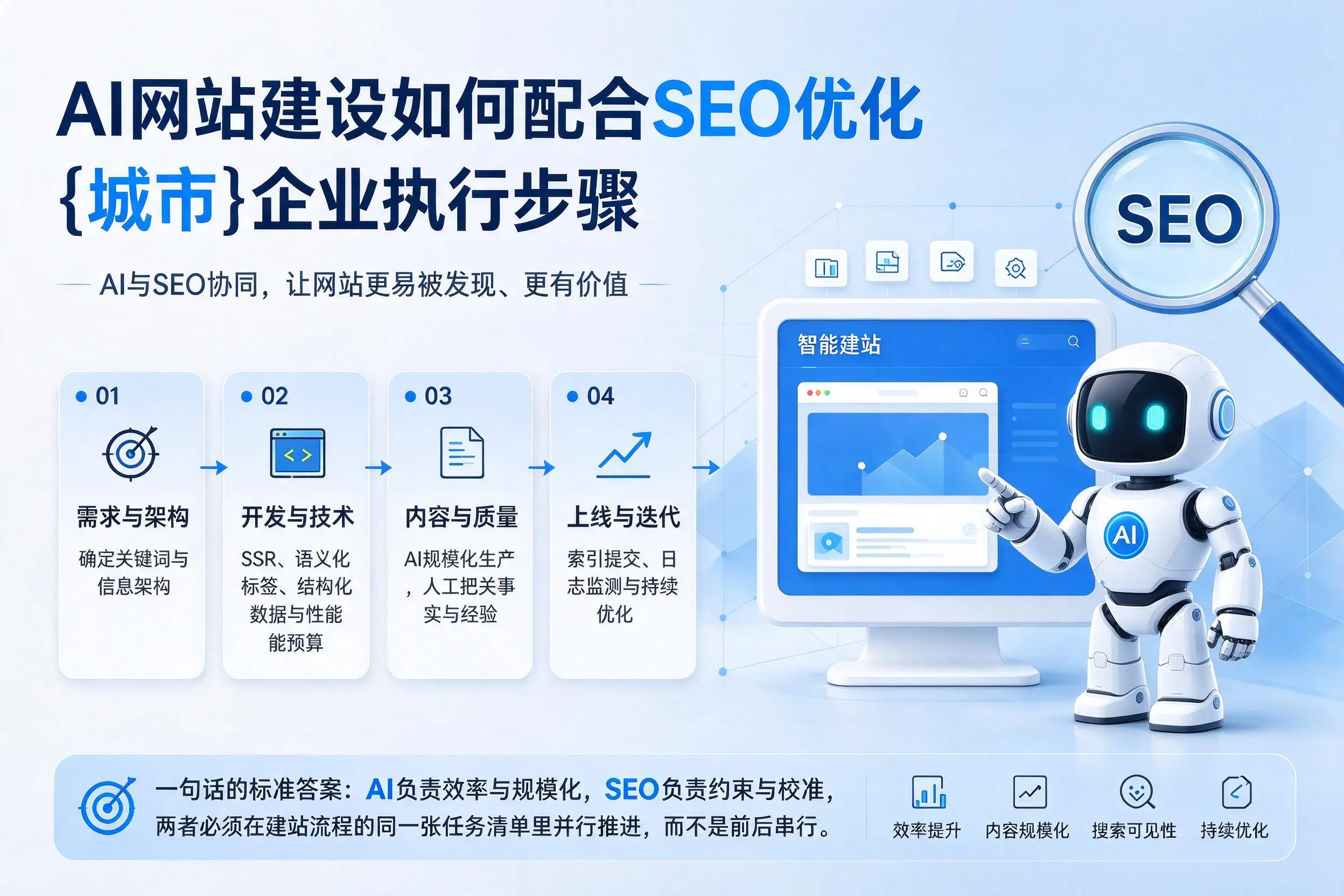 AI网站建设如何配合SEO优化，无锡企业执行步骤