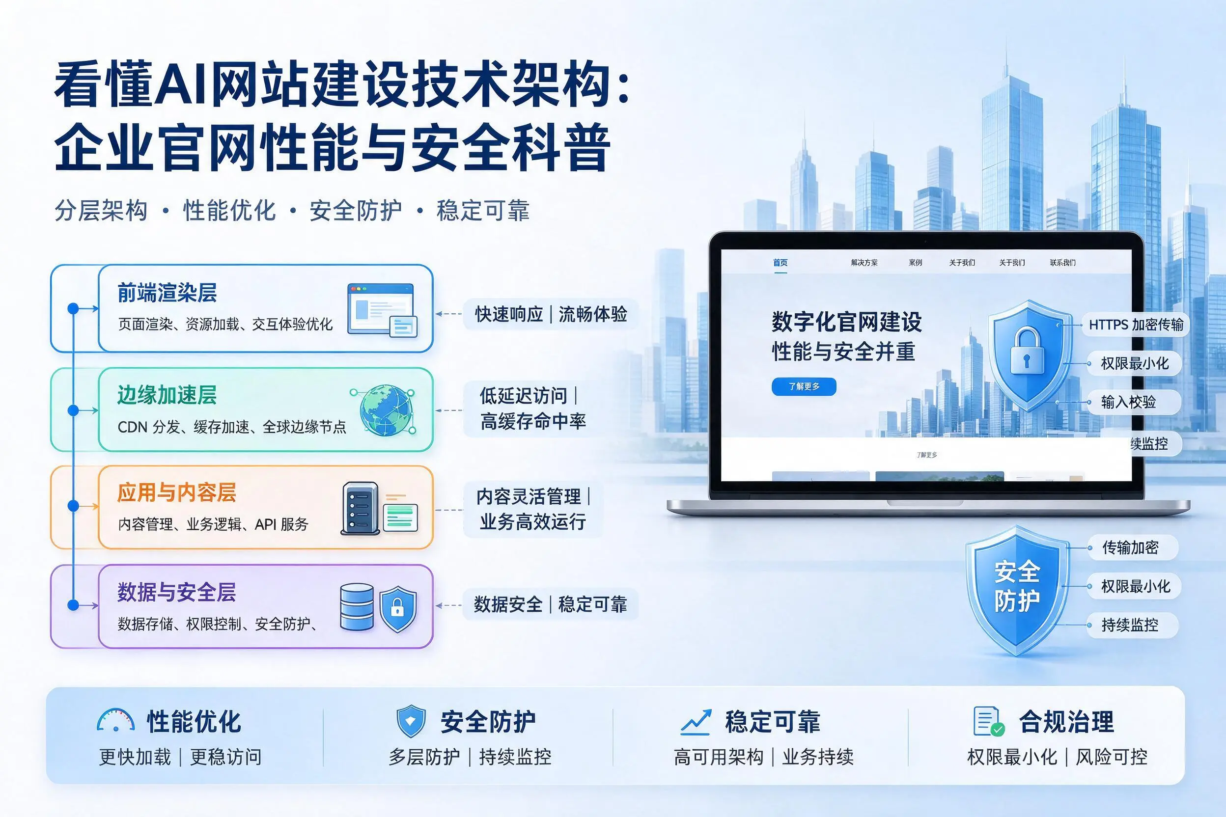 看懂AI网站建设技术架构：无锡企业官网性能与安全科普
