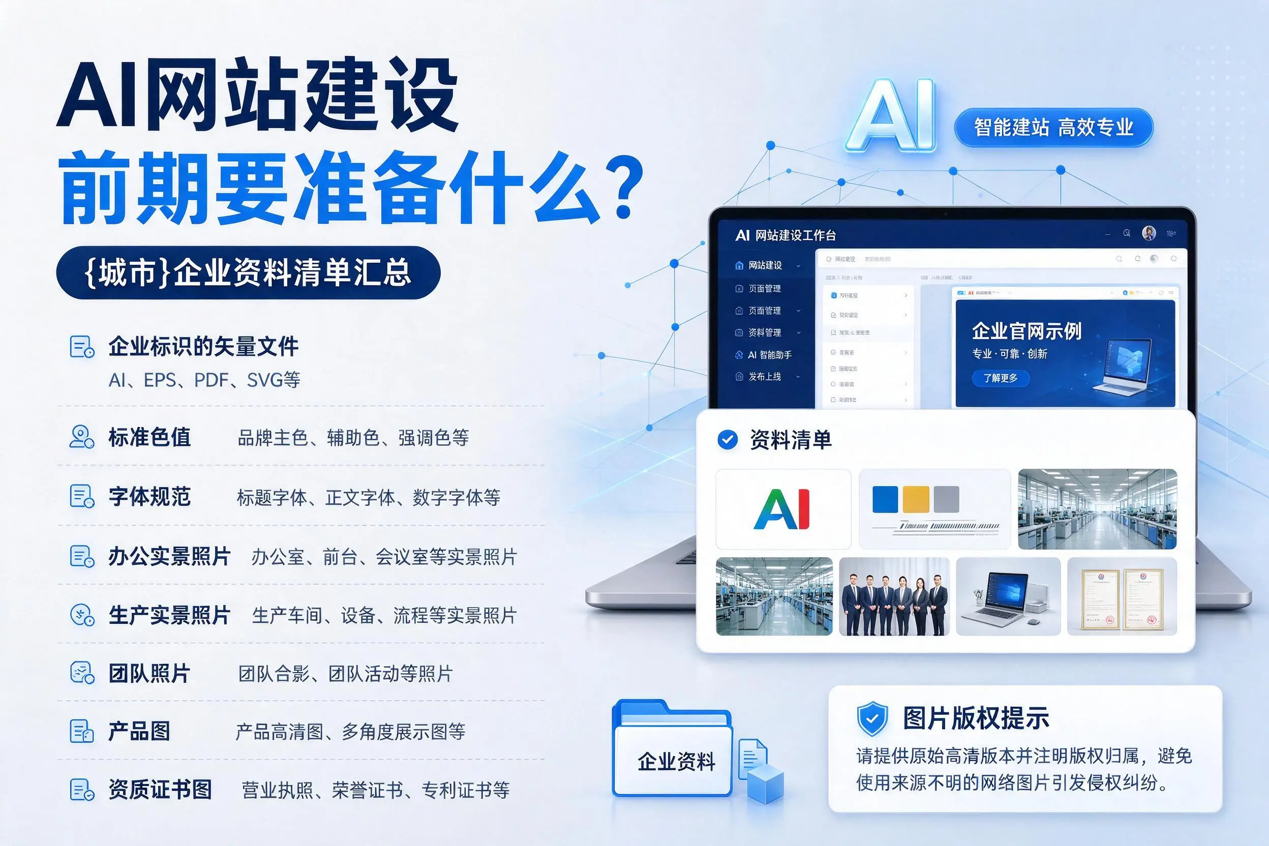 AI网站建设前期要准备什么?无锡企业资料清单汇总