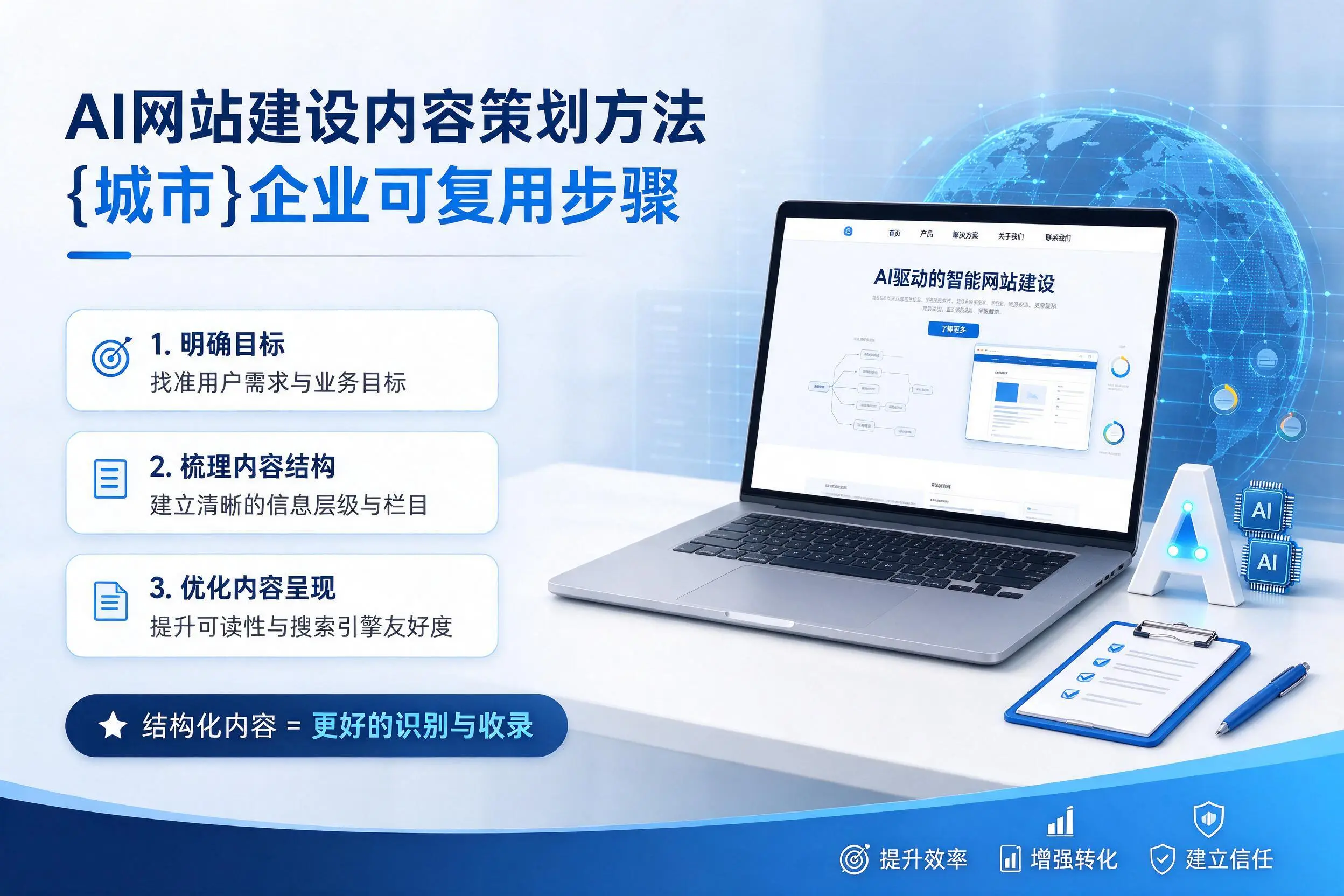 AI网站建设内容策划方法，无锡企业可复用步骤