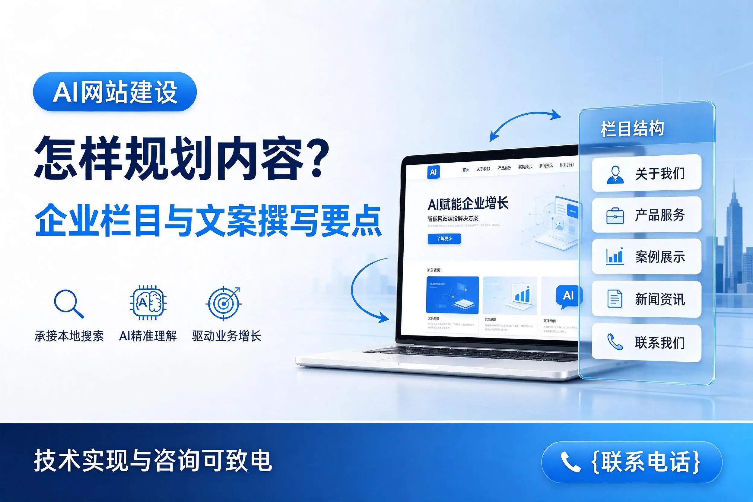 AI网站建设怎样规划内容？无锡企业栏目与文案撰写要点